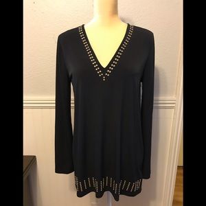 Michael Kors Women's Size M V-Neck Navy Blue